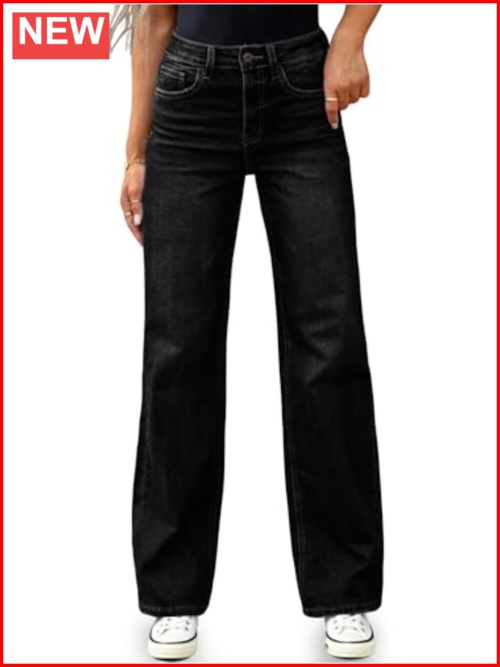 High Waisted Straight Leg Stretchy Jeans Wide Leg Bootcut Denim Pants
